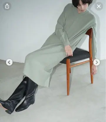 CLANE V NECK LOOSE KNIT ONEPIECE