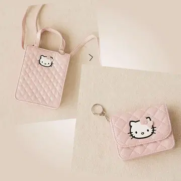 로리즈팜 헬로키티 퀼팅 mini 백 카드 케이스