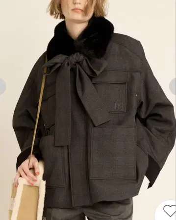 [ FURFUR ] 패디드 보타이 워크 블루종 [ 새상품, 택 포함 ]