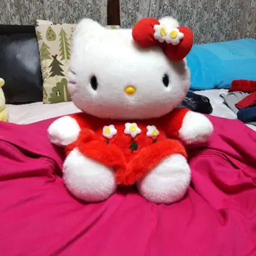 헬로키티 빅 봉제 인형 빨간색
