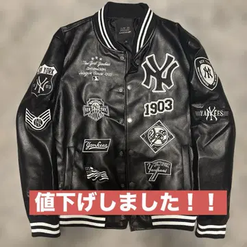 Yankees 가죽 바시티 자켓 1903년