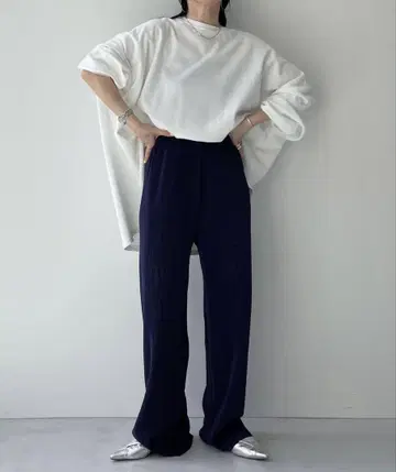 플리츠 와이드 팬츠