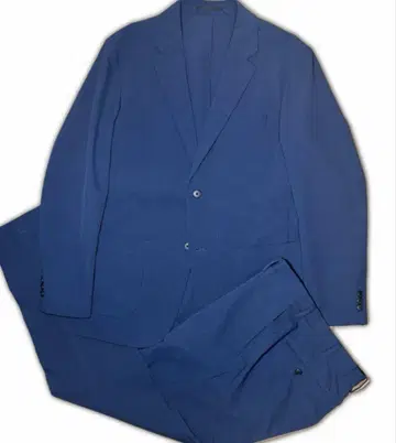 유니클로 UNIQLO 감동 자켓 팬츠 세트 네이비 시어서커