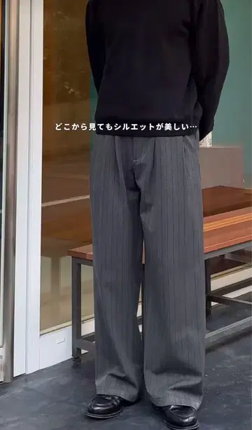 BONBON BLUETOWN tokyo 스트라이프 와이드 슬랙스
