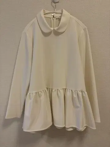 요리 라운드 컬러 드레스 블라우스 티어드 38 화이트