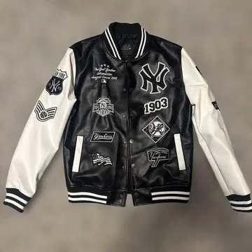 Yankees 바시티 자켓 블랙/화이트