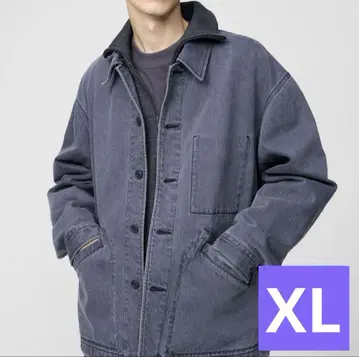 UNIQLOU 오버사이즈 컬러 데님 자켓 GRAY M 사이즈