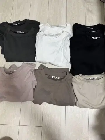 UNIQLO U 에어리즘 코튼 오버사이즈 TEE XL 10장 묶음 판매