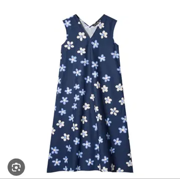 UNIQLO marimekko 콜라보 꽃무늬 슬리브리스 원피스
