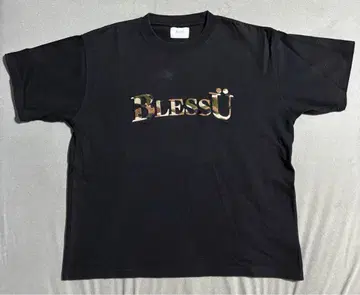 BlessU 카모플라쥬 로고 T셔츠 블랙