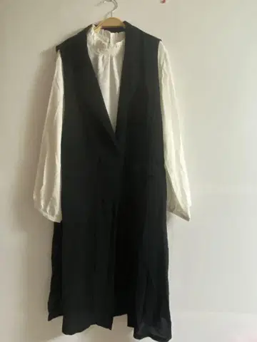 블랙 롱 베스트 셋업 빅 사이즈 4L