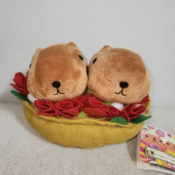 카피바라 씨 아기 카비 꽃 바스켓 부케 봉제 인형