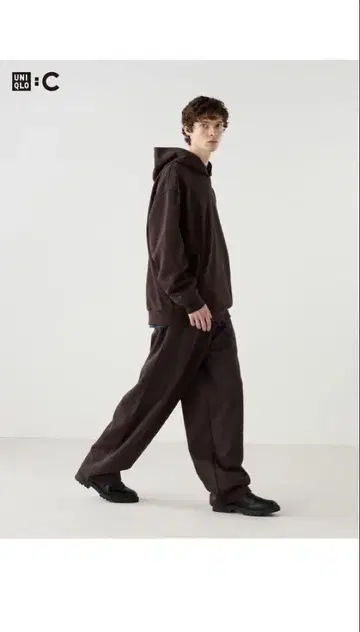 UNIQLO C 맨투맨 와이드 팬츠 다크 브라운 즉시 완판 아이템