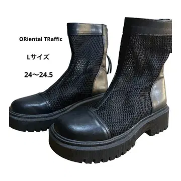 ORiental TRaffic 메쉬 통굽 부츠 블랙 L
