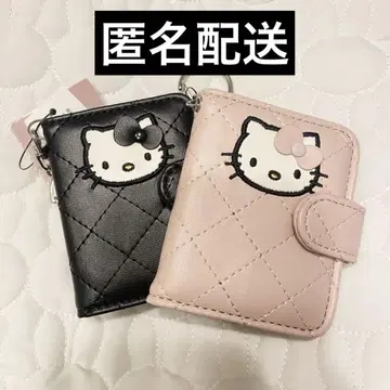 [ HELLO KITTY ] 퀼팅 프로필 키 체인 핑크 & 블랙