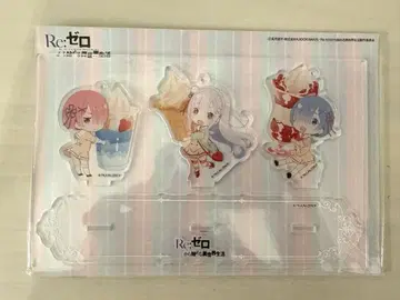 리제로 아크릴 스탠드 키링 세트 미니스톱 콜라보 렘 라무