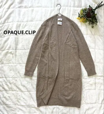 [새상품급] 오파크 클립 이탈리아제 실 사용 롱 가디건 M 모카
