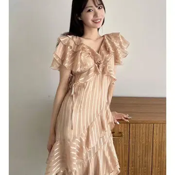 dazzlin 바리에플루이드 원피스 오렌지