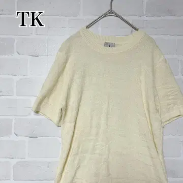 다케오 키쿠치 반팔 니트 크림색 카모플라쥬 밀리터리 심플 캐주얼
