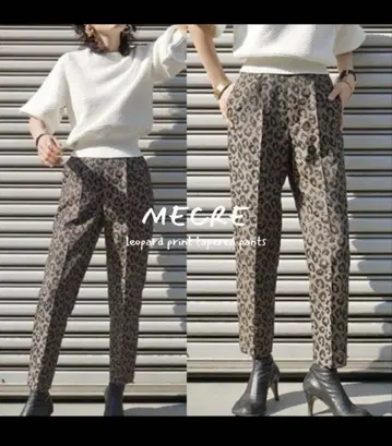 MECRE 레오파드 테이퍼드 팬츠 M 메클