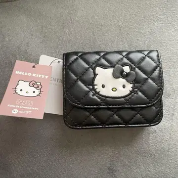 로리즈팜 헬로키티 퀼팅 카드 케이스 키 참 블랙