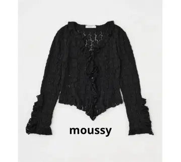 moussy 상의 CUT LACE RUFFLE 블라우스