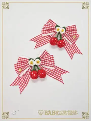 흔들흔들 딸기의 Happy Berry Present 깅엄 리본 클립