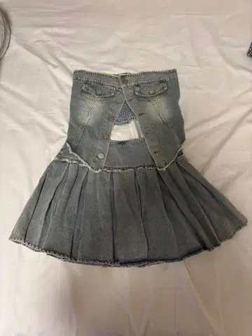 ciel 데님 플레어 스커트 뷔스티에 셋업
