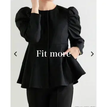 [새상품급] Fit more 파워 숄더 페플럼 블라우스 블랙