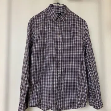 A.P.C 체크 무늬 코튼 긴팔 셔츠 사이즈 S