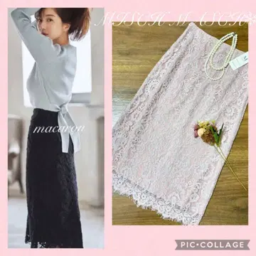 새상품 다나카 미나미 착용 미슈마슈 기모 레이스 타이트 스커트