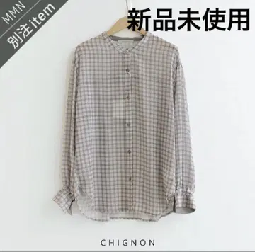 CHIGNON 시어 체크 셔츠 미사용 새상품
