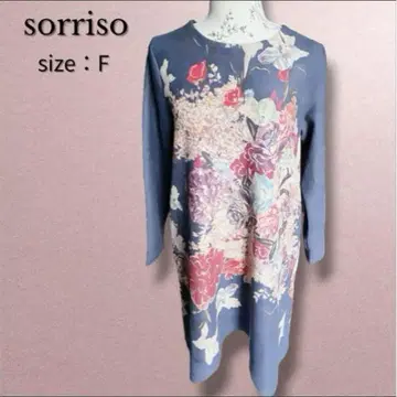 [ 새상품급 ] sorriso 원피스 튜닉 원피스 꽃무늬 체형 커버 F