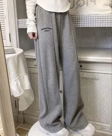 와플 팬츠 그레이 프리