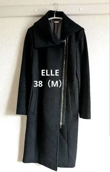 [ELLE] 블랙 롱 코트 (38, M, 9호) 캐시미어 블렌드