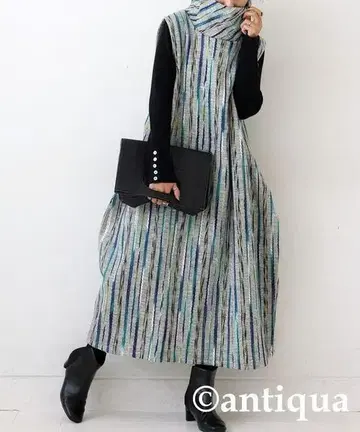 택 포함 새상품 안티카 antiqua 하이넥 코쿤 원피스
