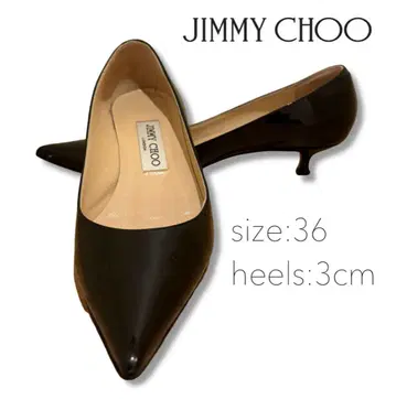 지미추 블랙 펌프스 사이즈 36 힐 3cm