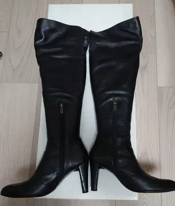 핑키앤다이안 블랙 롱 부츠 하이힐 사이드 지퍼 37