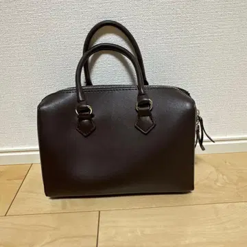 브라운 합성 피혁 핸드백