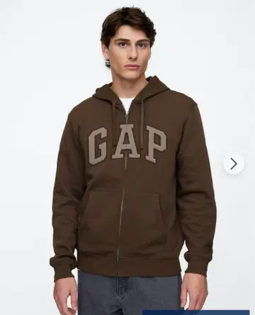 GAP 브라운 프론트 지퍼 후드티