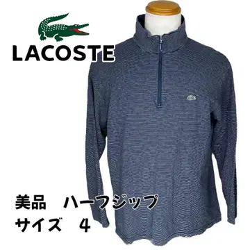 [새상품급] LACOSTE 하프 지퍼 셔츠 사이즈 4 스트라이프