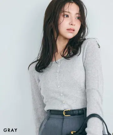 BASEMENT online 시어 가디건 GRAY 그레이