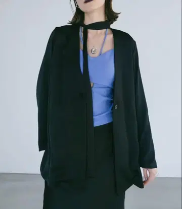 sahara/marte [ Long Tie Satin Jacket ]