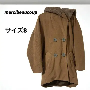 mercibeaucoup 브라운 체스터 무스탕 플리스 코트