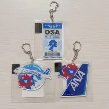 EXPO 미야쿠미야쿠 ANA 아크릴 키링 꼬리날개 비행기 티켓