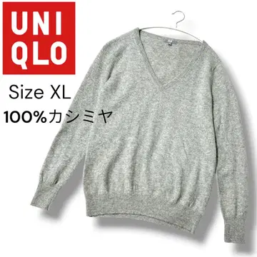 캐시미어 100% 유니클로 루즈핏 빅 V넥 스웨터 XL
