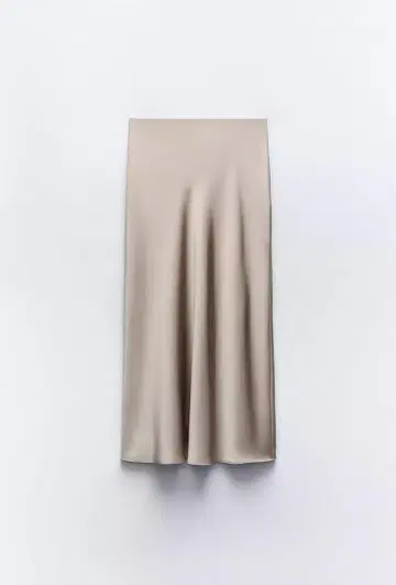 ZARA 베이지 새틴 롱 스커트 S