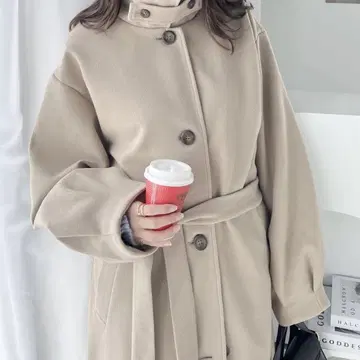 [ 가격 인하 가능 ] classicalelf 롱 코트 그레이쉬 베이지