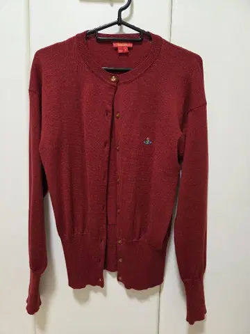 Red Label 빨간색 버튼 가디건 S