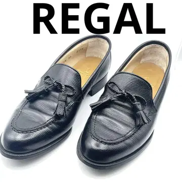 23.5cm REGAL 리갈 블랙 가죽 로퍼 태슬 포함 블랙